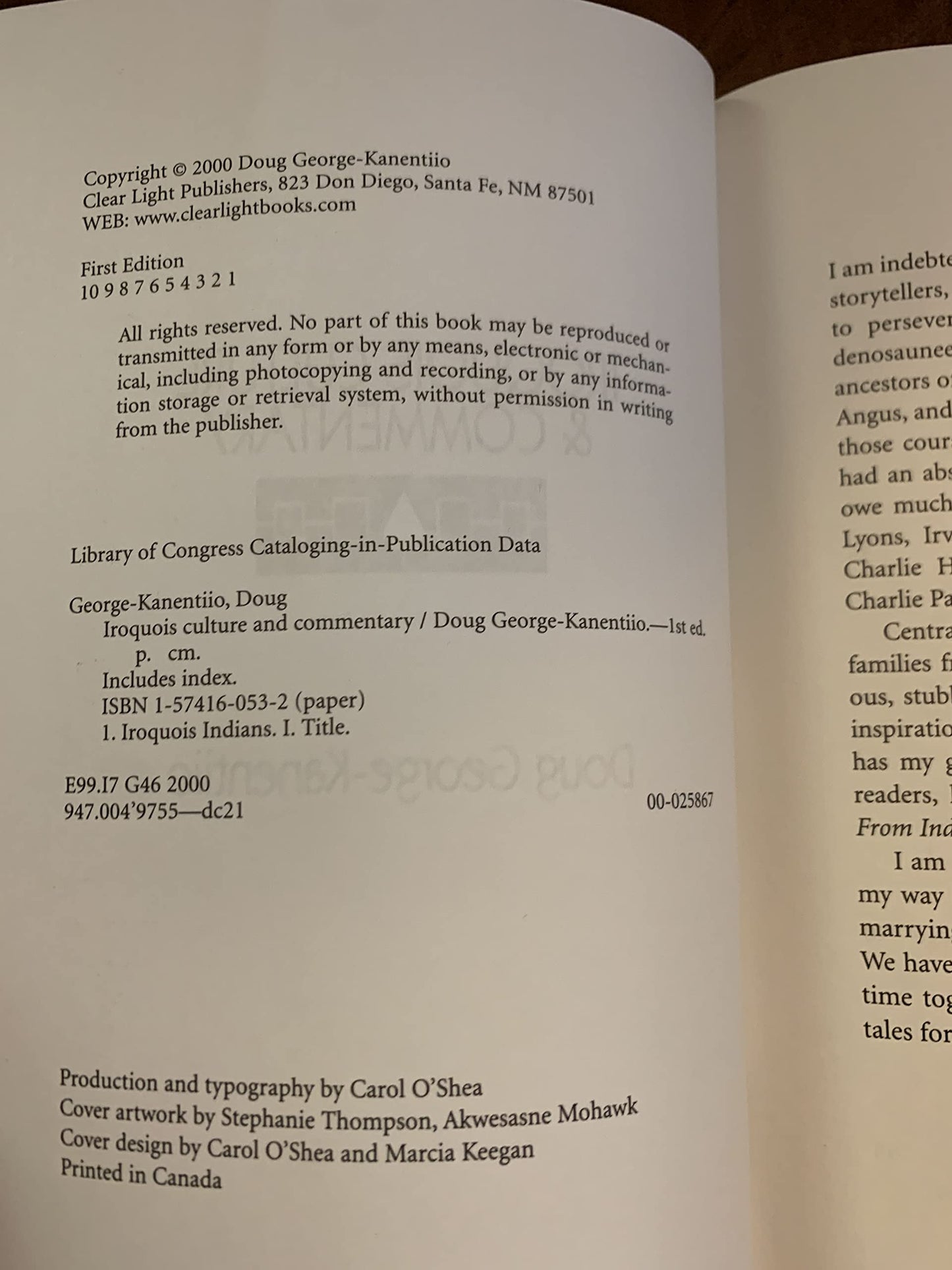 Iroquois Culture & Commentary