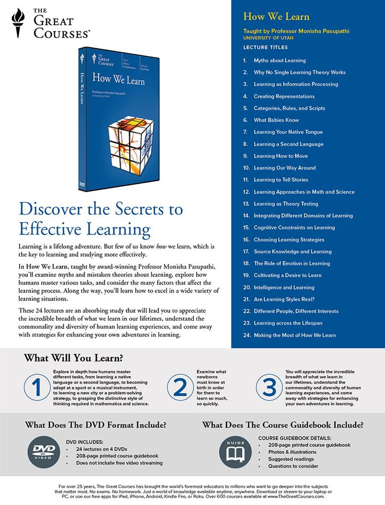 How We Learn — back cover