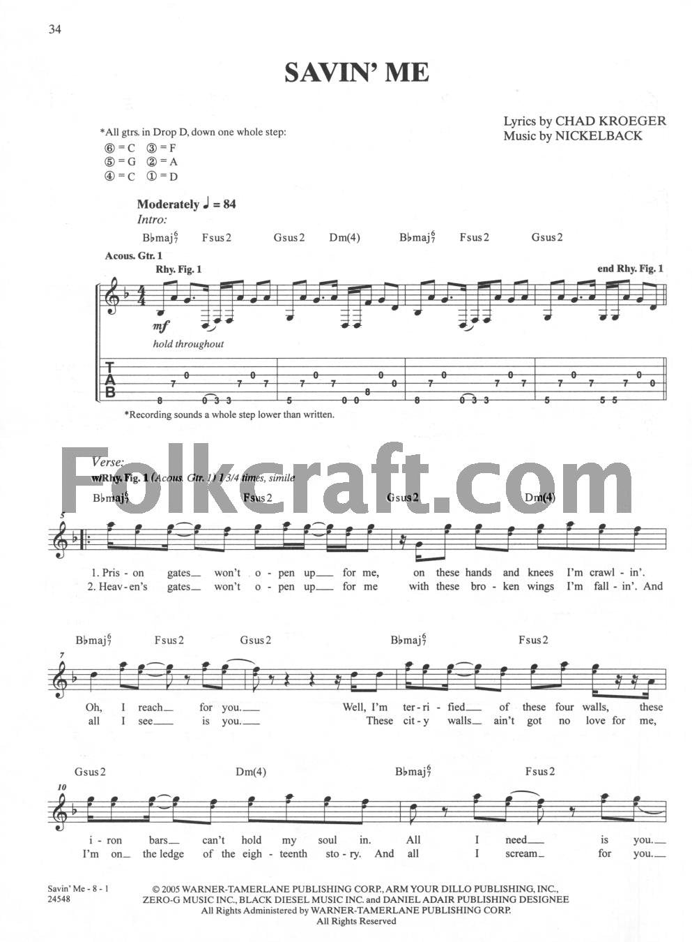 Nickelback - All the Right Reasons (Authentic Guitar-Tab)