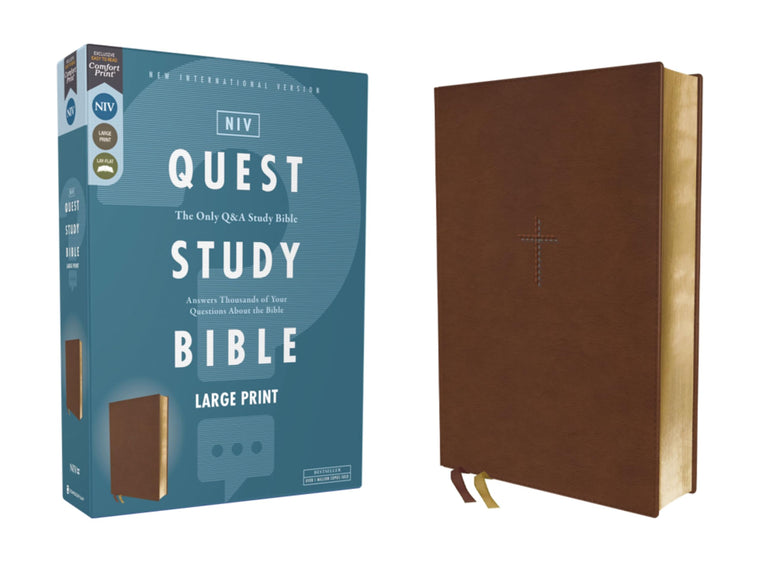 NIV Quest Study Bible Large Print – Leathersoft Brown