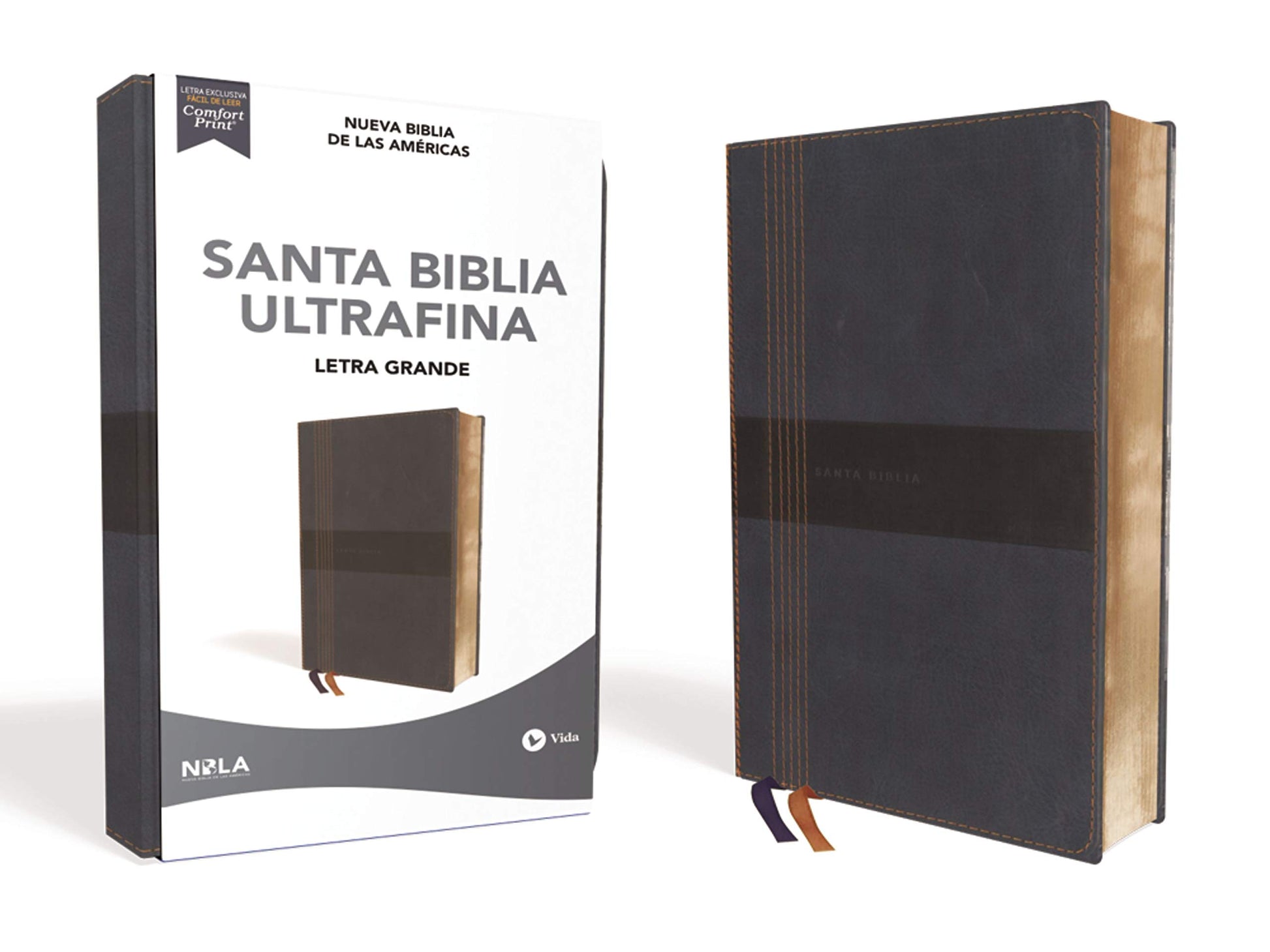 NBLA, Santa Biblia, Ultrafina, Letra grande, Leathersoft, Azul, Palabras de Jess en rojo (Spanish Edition)