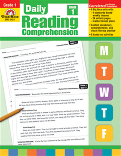 Evan-Moor Educational Publishers 3451 Daily Reading Comprehension Book, Grade 1