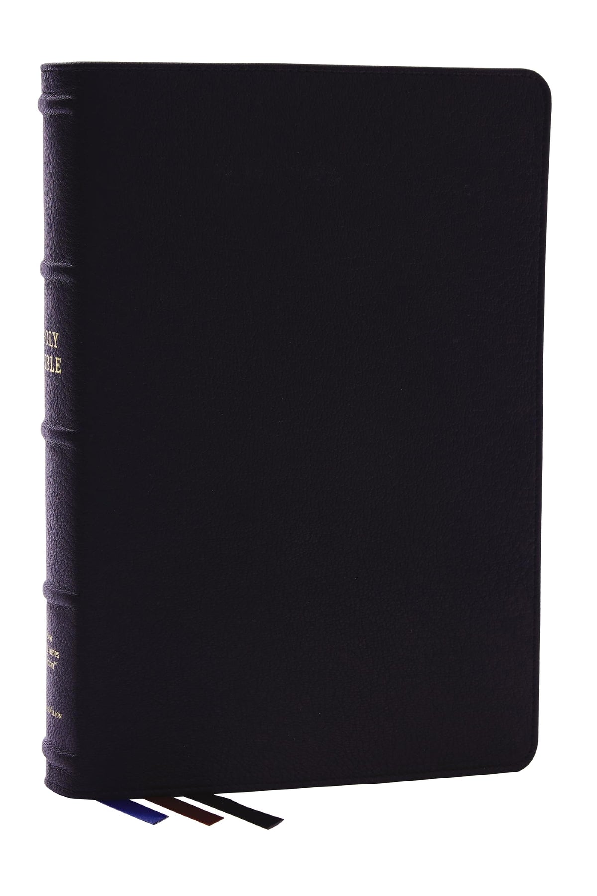 NKJV, Large Print Thinline Reference Bible, Blue Letter, Maclaren Series, Genuine Leather, Black, Thumb Indexed, Comfort Print: Holy Bible, New King James Version