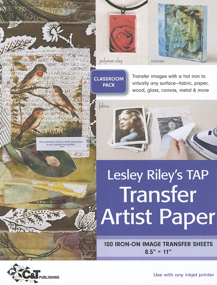 Lesley Riley's TAP Transfer Artist Paper Class Room Pack: 100 Iron-on image transfer sheets  8.5" x 11"