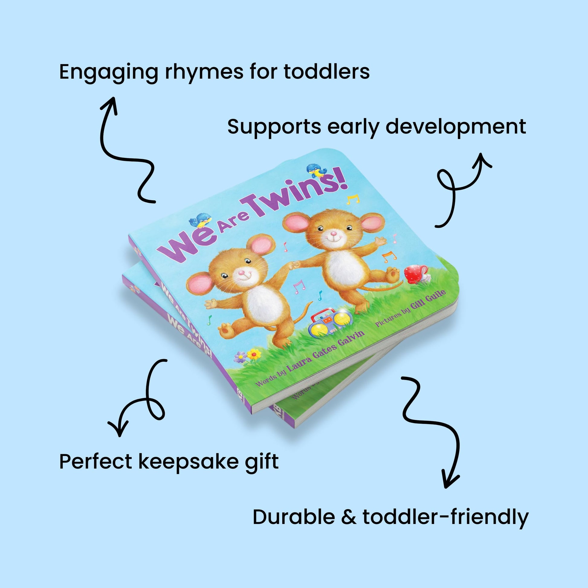 We Are Twins! - Sweet Rhyming Picture Board Book for Toddlers  Celebrates the Bond Between Twin Siblings  Touching Bedtime Story about Friendship & Family Love for Boys & Girls