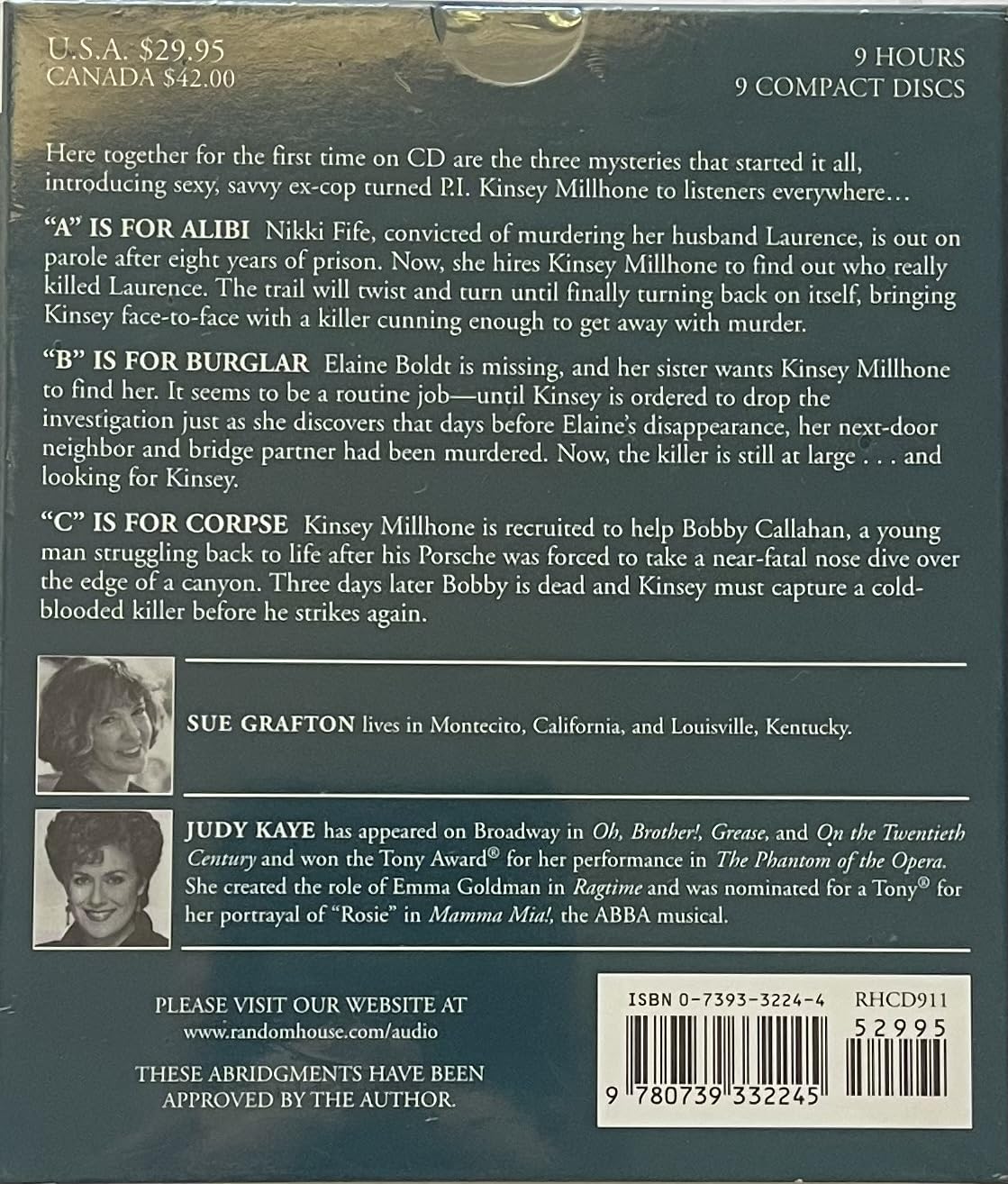 Sue Grafton ABC Gift Collection: "A" Is for Alibi, "B" Is for Burglar, "C" Is for Corpse (A Kinsey Millhone Novel)