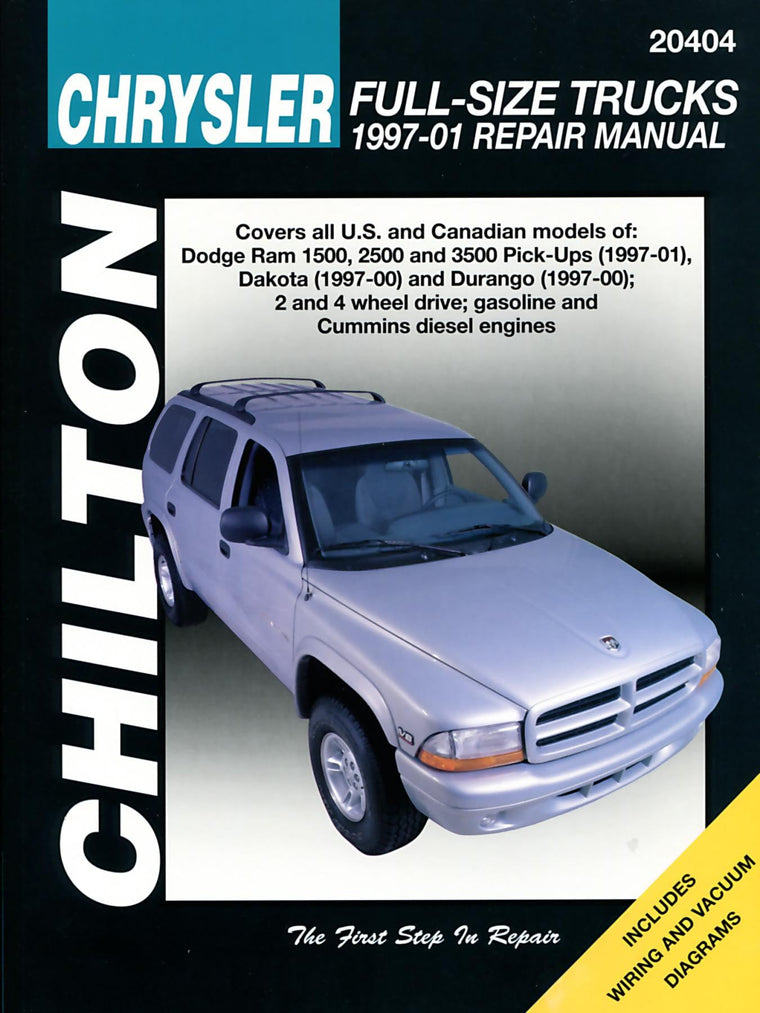 Chilton Chrysler Full-Size Trucks 1997-01 Repair Manual: Covers All U.S. and Can