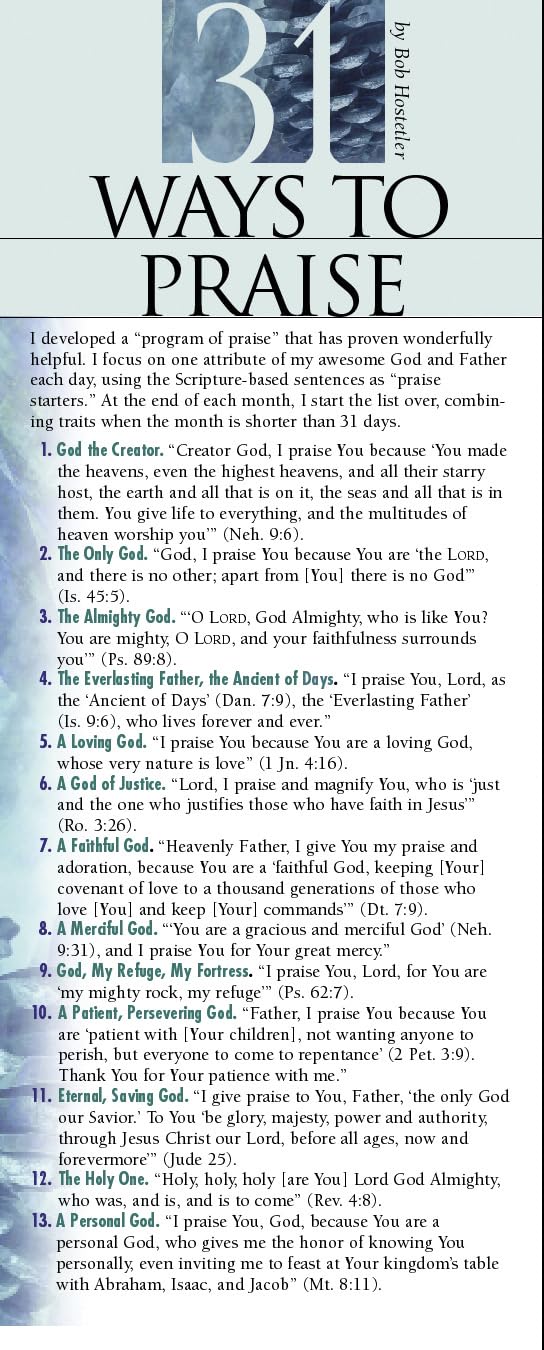 31 Ways to Praise 50-pack (Prayer Cards)