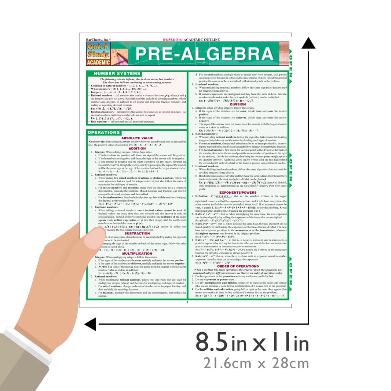 Pre-Algebra QuickStudy Laminated Reference Guide (QuickStudy Academic)
