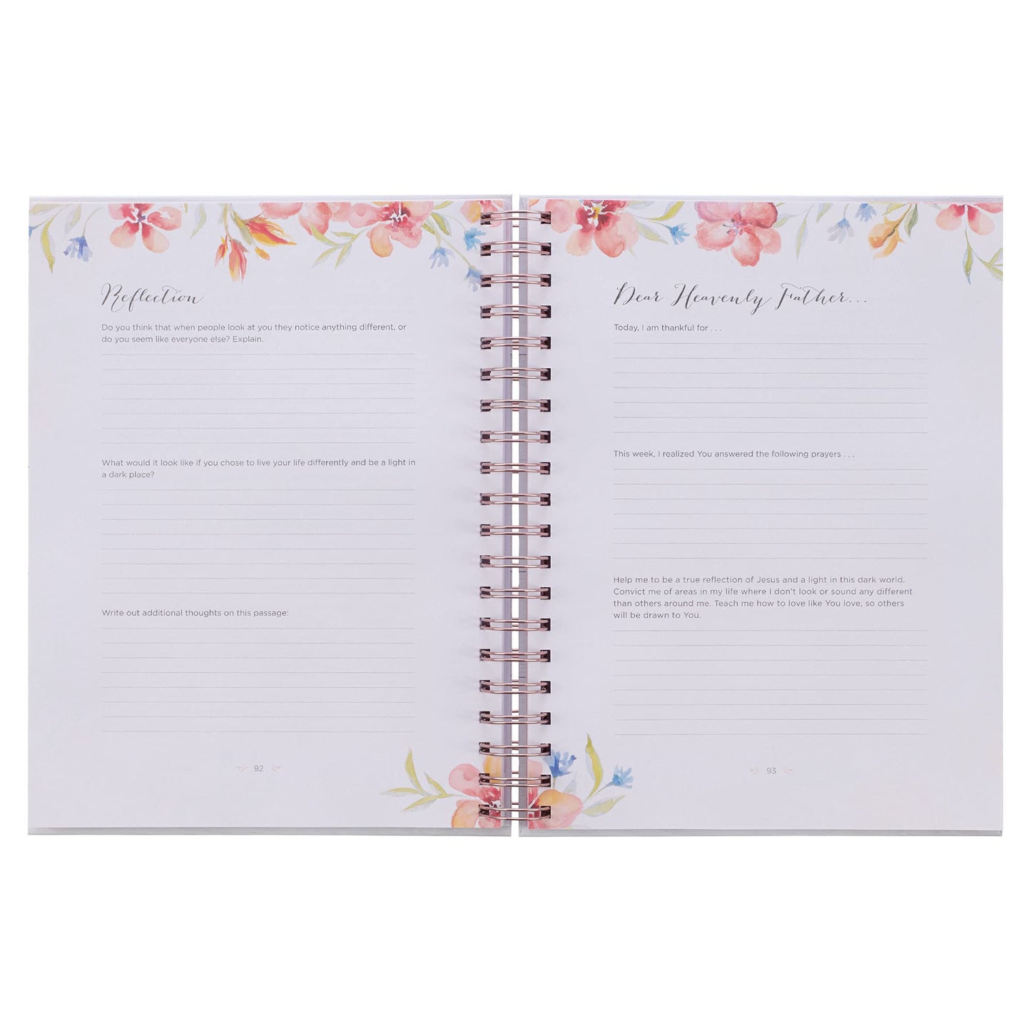 Moments in Prayer Wirebound Prompted Journal - 52 Week Prayer Journal for Women