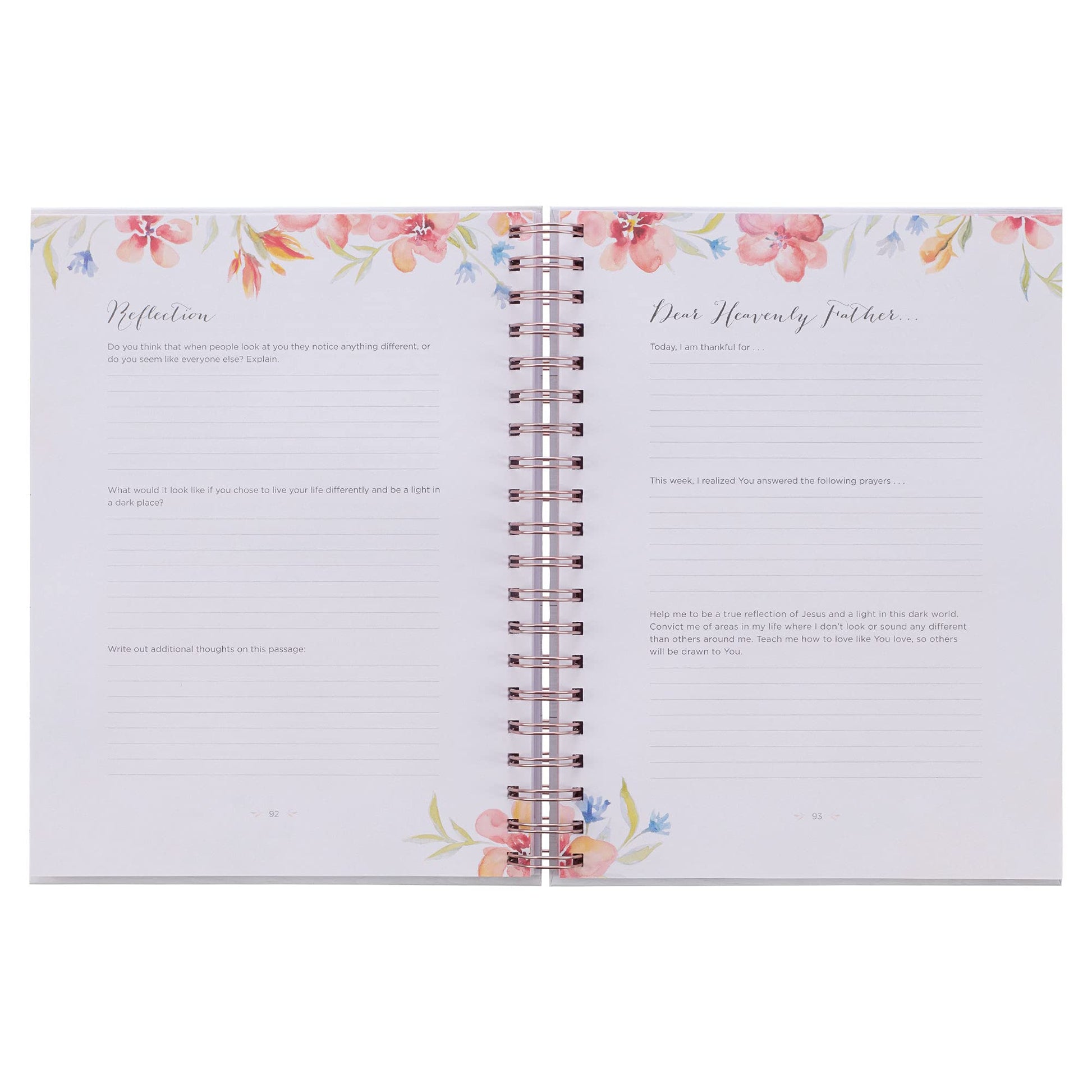 Moments in Prayer Wirebound Prompted Journal - 52 Week Prayer Journal for Women