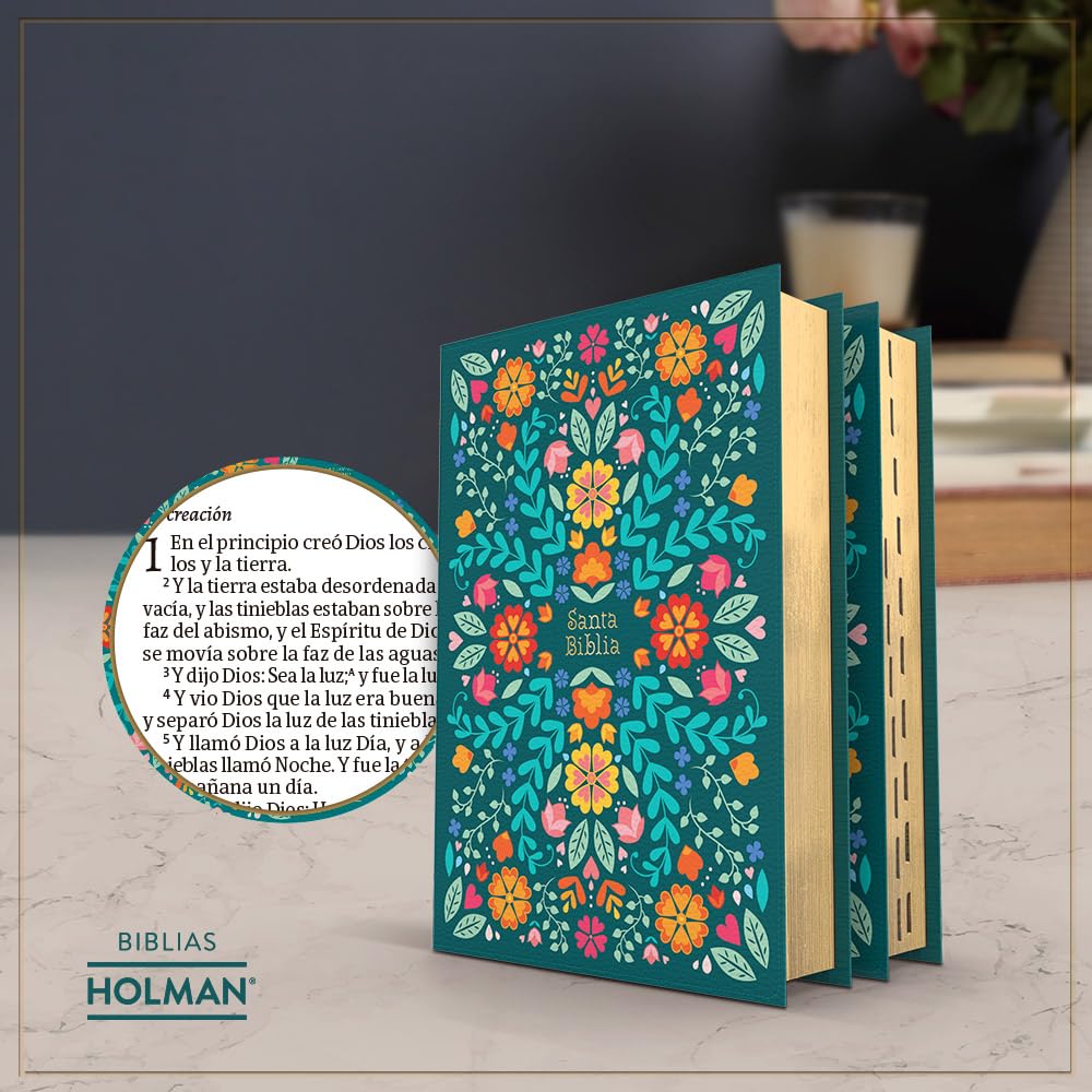 RVR 1960 Biblia letra grande tamao manual, floreada, símil piel (edición 2023)/ RVR 1960 HSGP Bible floral LeatherTouch 2023 edition (Spanish Edition)