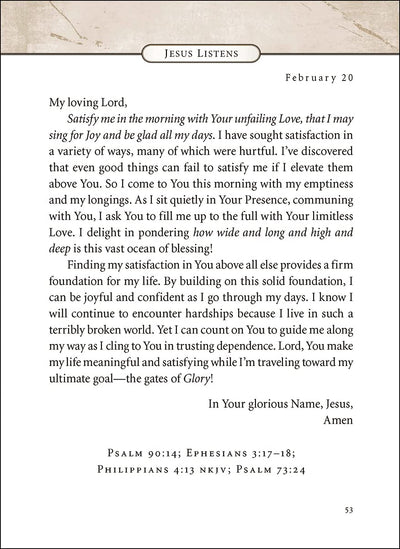 Jesus Listens: Daily Devotional Prayers of Peace, Joy, and Hope (A 365-Day Prayer Book)