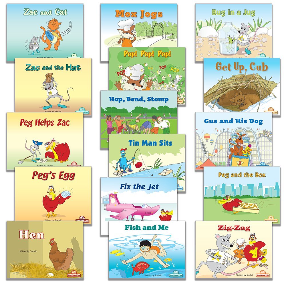 Starfall Short-Vowel Pals 16 Decodable Phonics Books