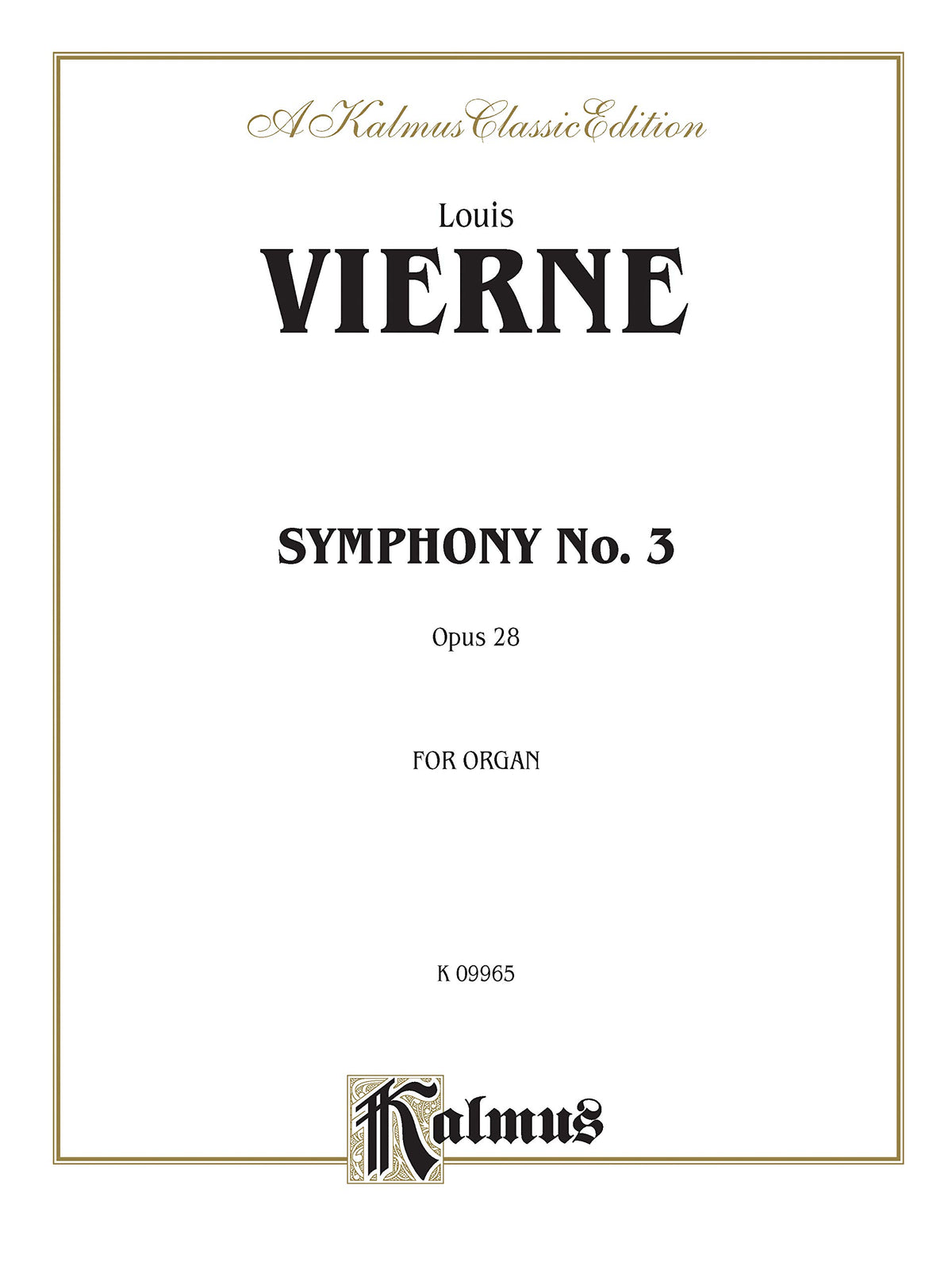 Symphony No. 3, Op. 28: Sheet (Kalmus Edition)