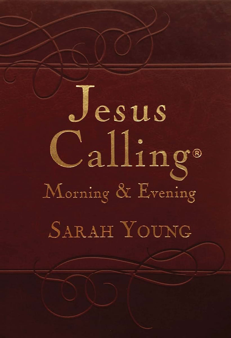 Jesus Calling Morning and Evening, Brown Leathersoft Hardcover, with Scripture References: Yearlong Guide to Inner Peace and Spiritual Growth (A 365-Day Devotional)