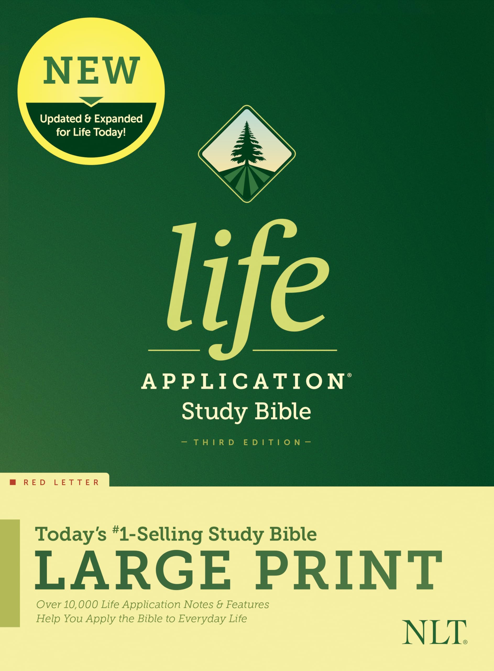 Tyndale NLT Life Application Study Bible, Third Edition, Large Print (Hardcover, Red Letter) - New Living Translation Bible, Large Print Study Bible for Enhanced Readability