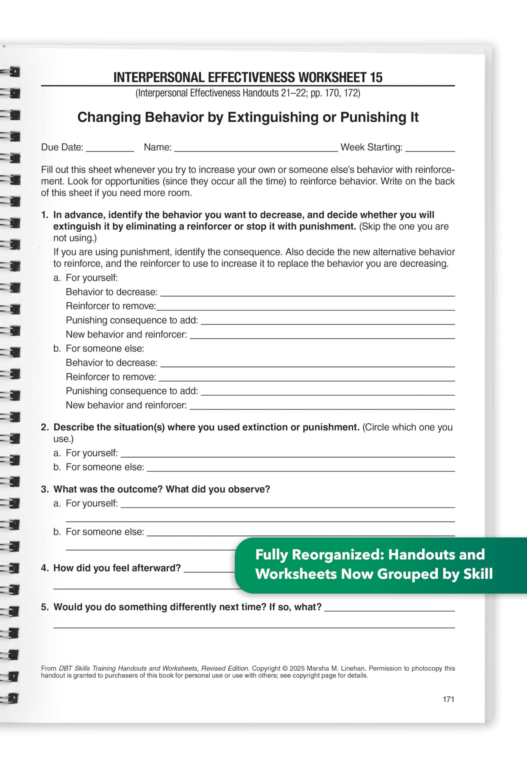 DBT Skills Training Handouts and Worksheets