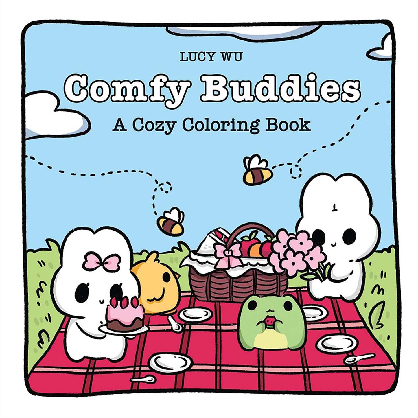 Comfy Buddies: A Cozy Coloring Book for Adults and Teens: Simple Designs of Super Cute Animals for Relaxation and Calm Coloring
