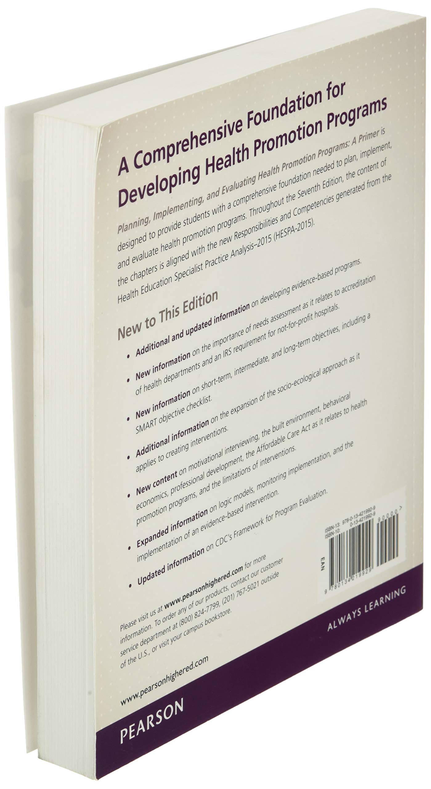Planning, Implementing & Evaluating Health Promotion Programs: A Primer