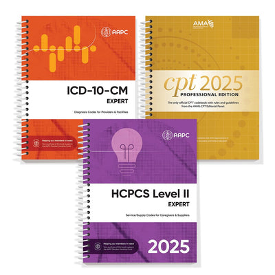 AMA CPT Book, ICD-10 Code Book, HCPCS Book - 2025 Physician Bundle by AAPC