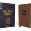 NIV, The Grace and Truth Study Bible (Trustworthy and Practical Insights), Leathersoft, Brown, Red Letter, Comfort Print