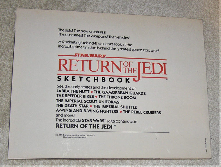 Return of the Jedi Sketchbook — back cover