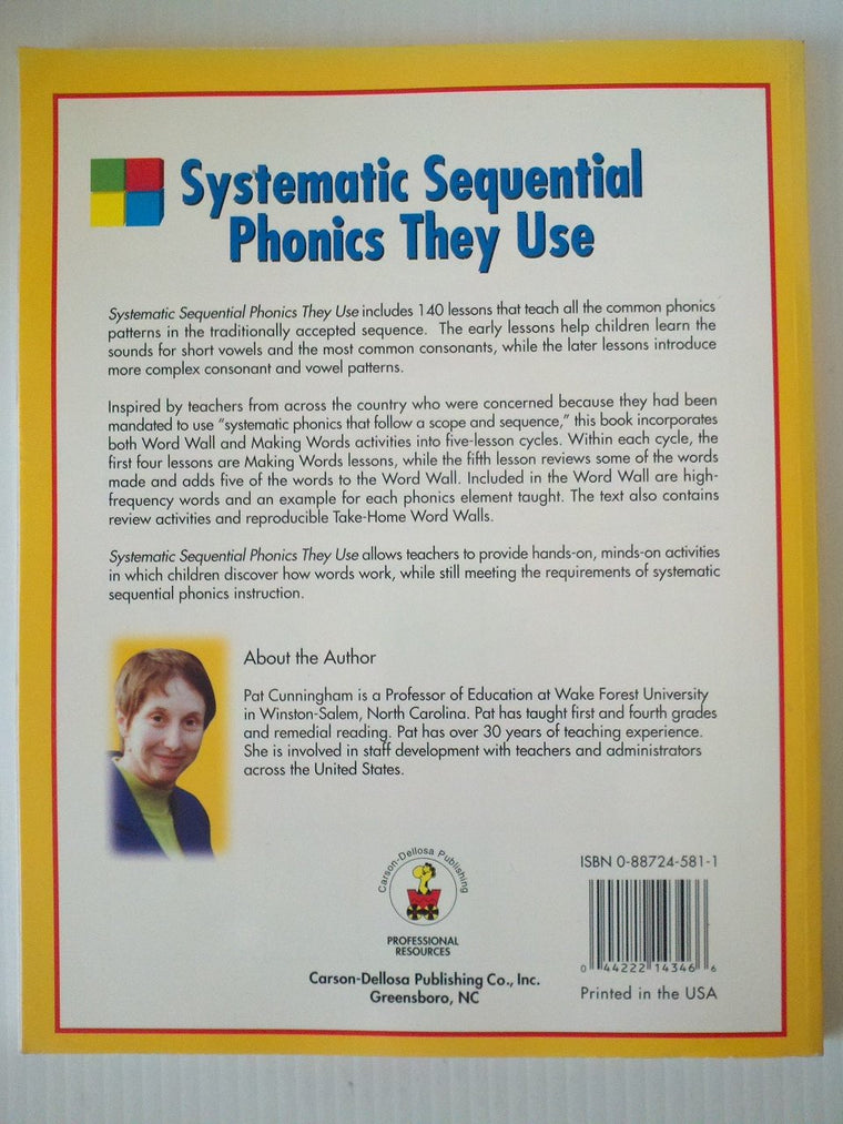 Systematic Sequential Phonics They Use: For Beginning Readers of All Ages — back cover