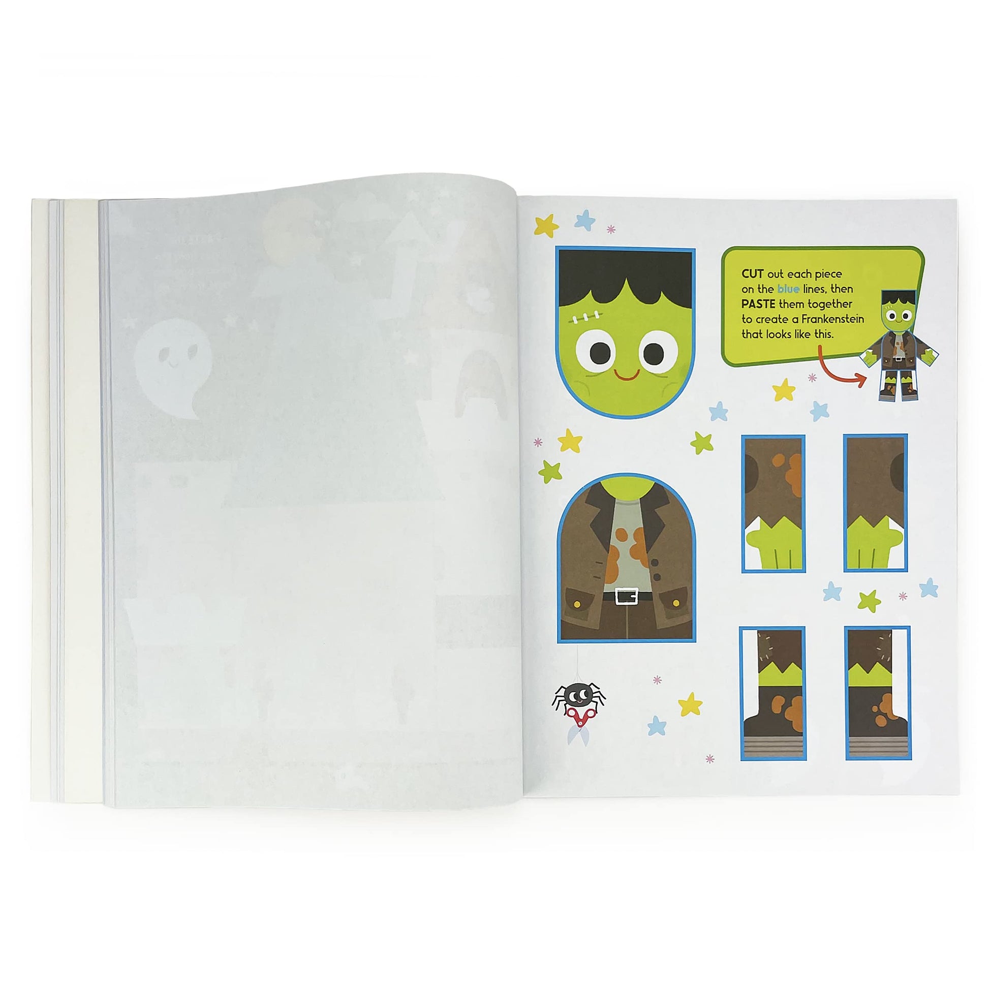 Halloween Scissor & Paste Skills for Kids Ages 3-8, Includes Stickers & Stencils!