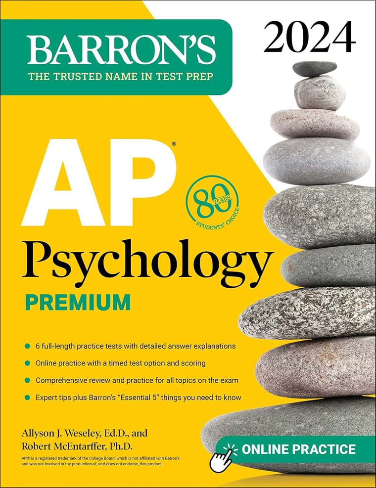 AP Psychology Premium, 2024: Comprehensive Review With 6 Practice Tests + an Online Timed Test Option (Barron's AP Prep)