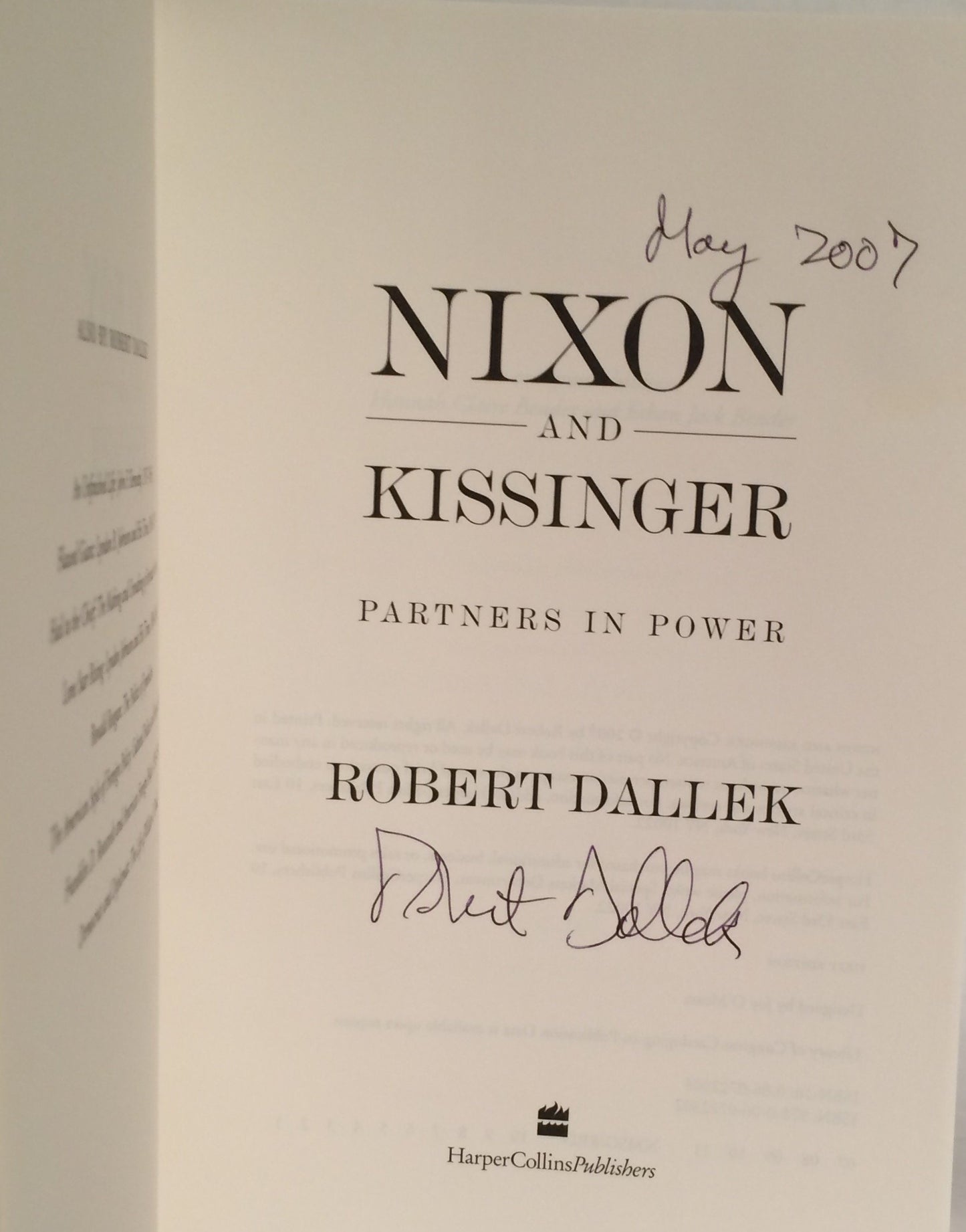Nixon and Kissinger: Partners in Power by Dallek, Robert