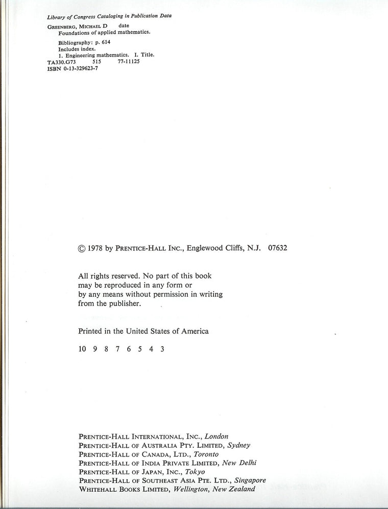 Foundations of Applied Mathematics — back cover