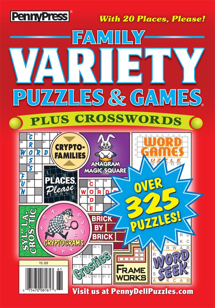 Jumbo Crosswords & Family Variety Puzzles & Games for Adults & Seniors - 6 Pack [Paperback] Penny Press/Dell Magazines
