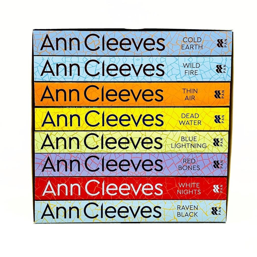 Ann Cleeves Shetland Series 8 Books Collection Set (Raven Black, White Nights, Red Bones, Blue Lightning, Dead Water, Thin Air, Cold Earth, Wild Fire)