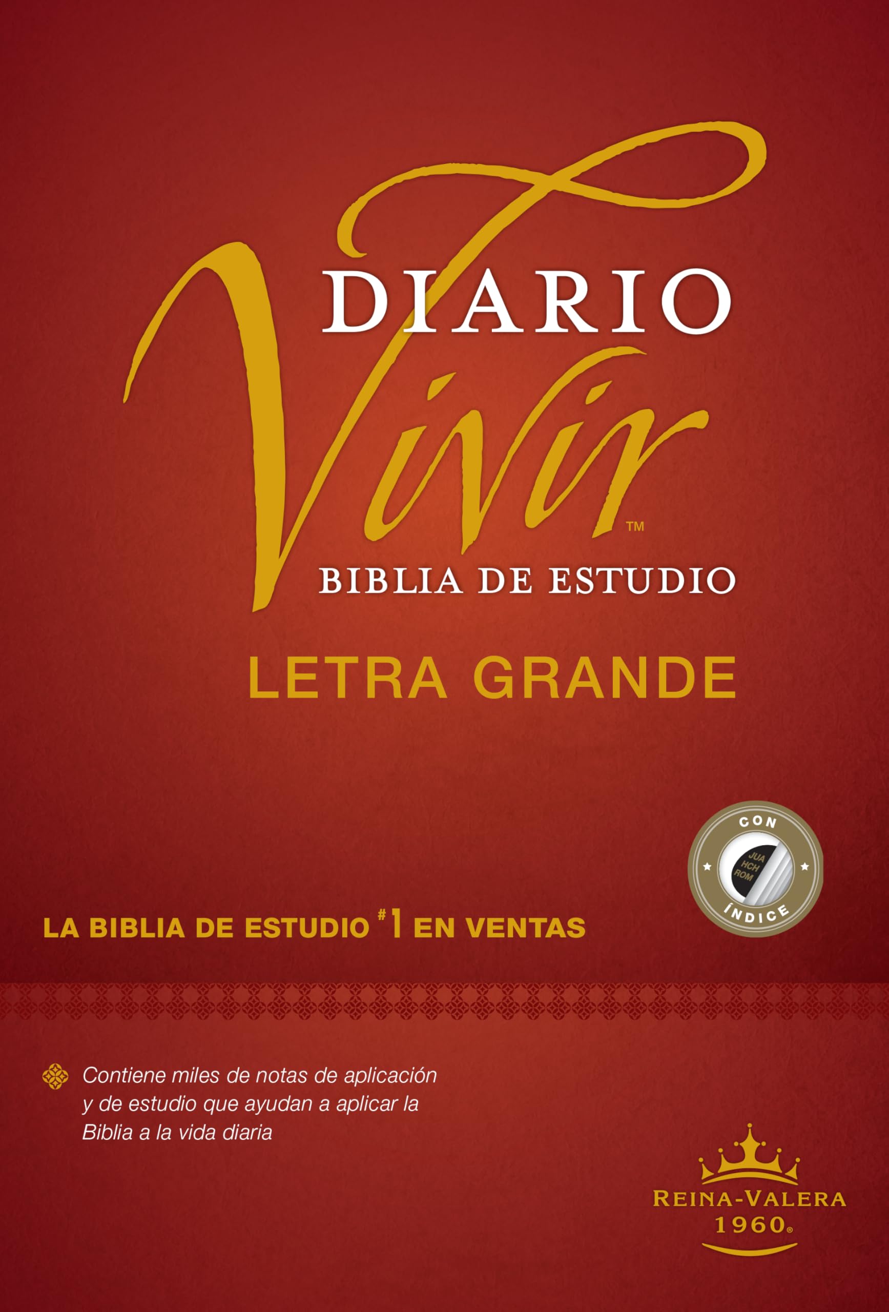 Biblia de estudio del diario vivir RVR60, letra grande (Tapa dura, Índice, Letra Roja) (Spanish Edition)
