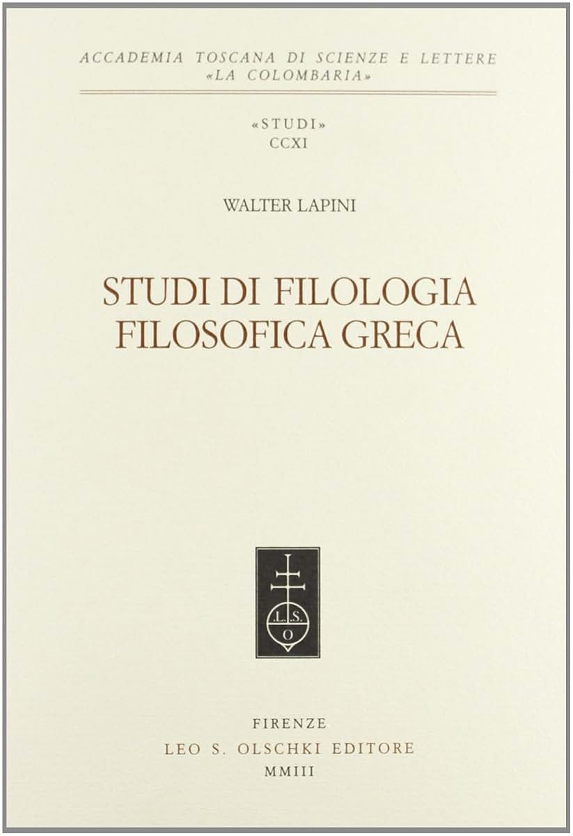 STUDI DI FILOLOGIA FILOSOFICA GRECA
