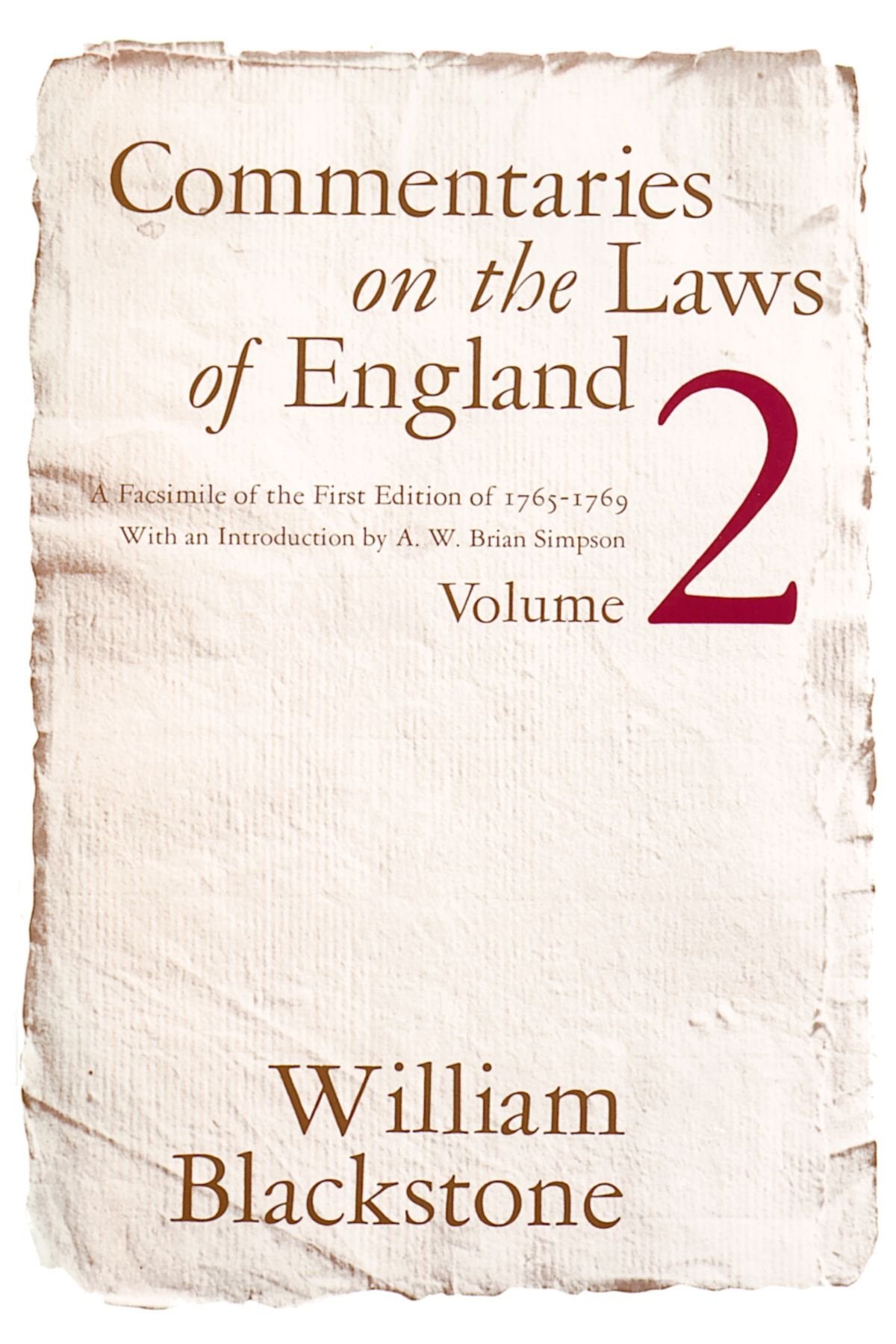 Commentaries on the Laws of England Vol.2