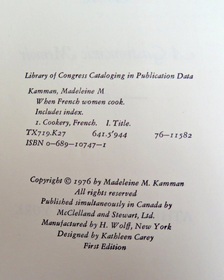 When French Women Cook: A Gastronomic Memoir — back cover