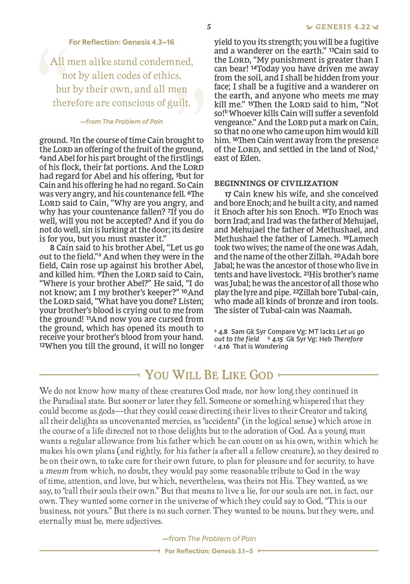 NRSV, The C. S. Lewis Bible, Hardcover, Comfort Print: For Reading, Reflection, and Inspiration