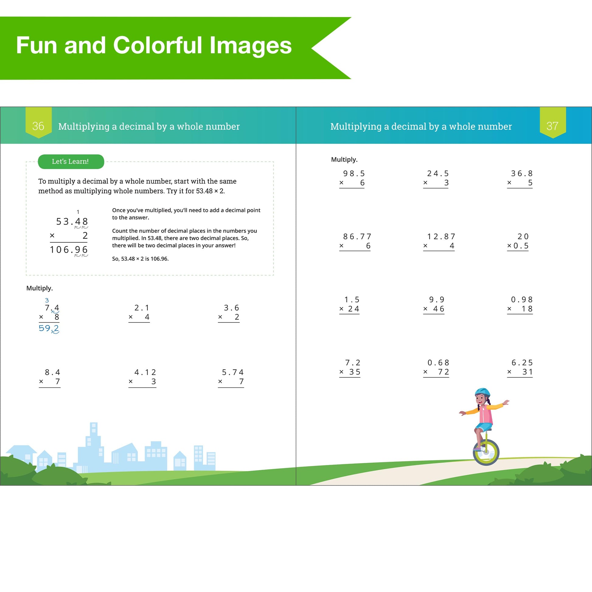 IXL Decimals 5th Grade Math Workbooks, Mathematics Book for Kids Age 10-11 Covering Comparing, Addition, Subtraction, Multiplication, and Division Problems