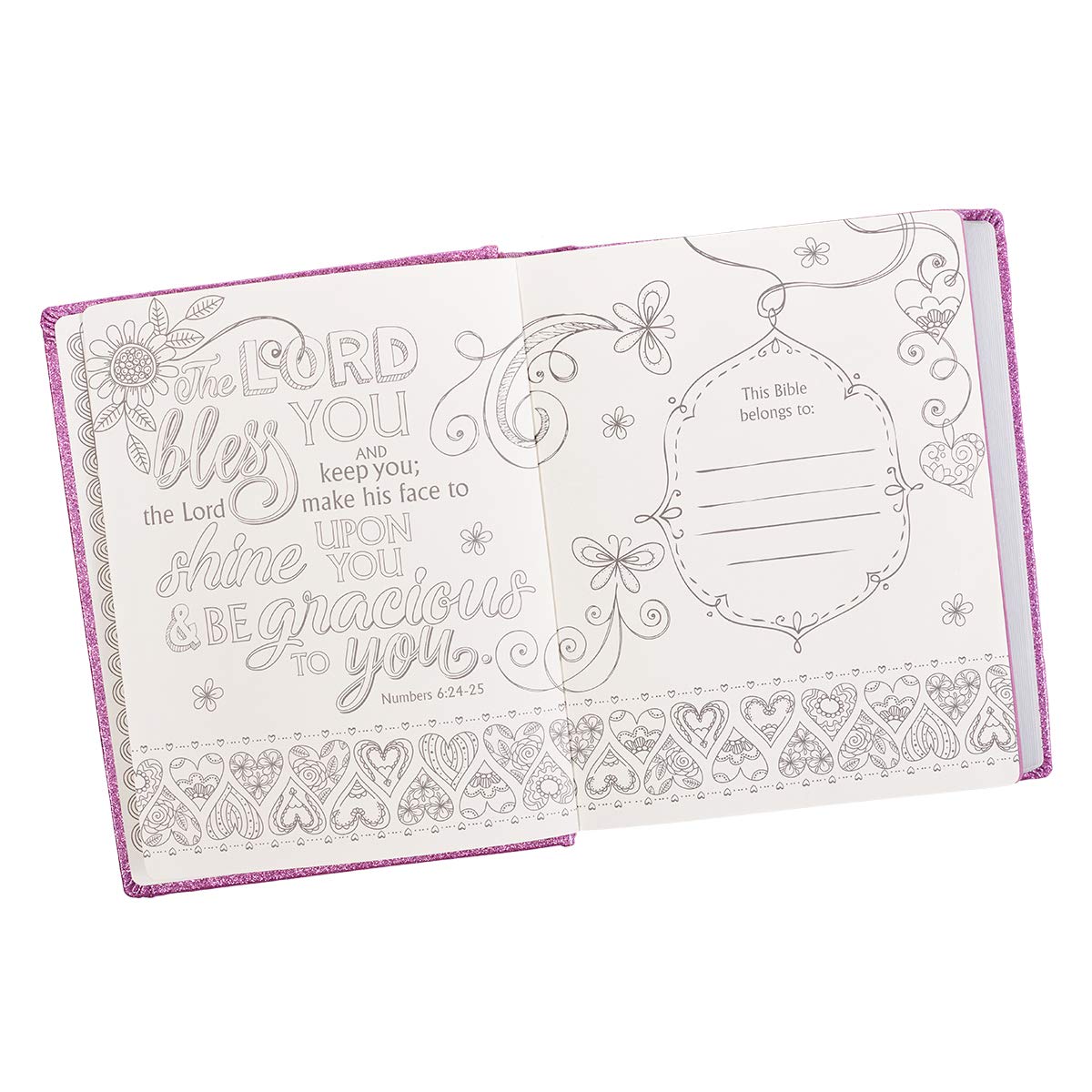 ESV Holy Bible, My Creative Bible For Girls, Hardcover w/Ribbon Marker, Illustrated Coloring, Journaling and Devotional Bible, English Standard Version, Purple Glitter (ESV Creative Editions Girls)