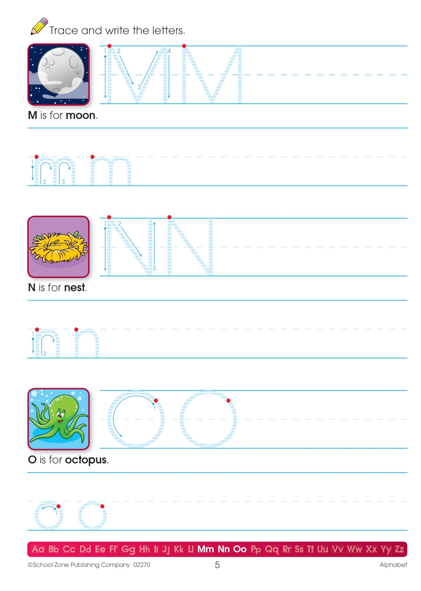 School Zone Alphabet Workbook: 64 Pages, Pre-K, Preschool, ABC's, Letters, Tracing, Alphabetical Order, Ages 3 to 5 (Get Ready! Book Series)