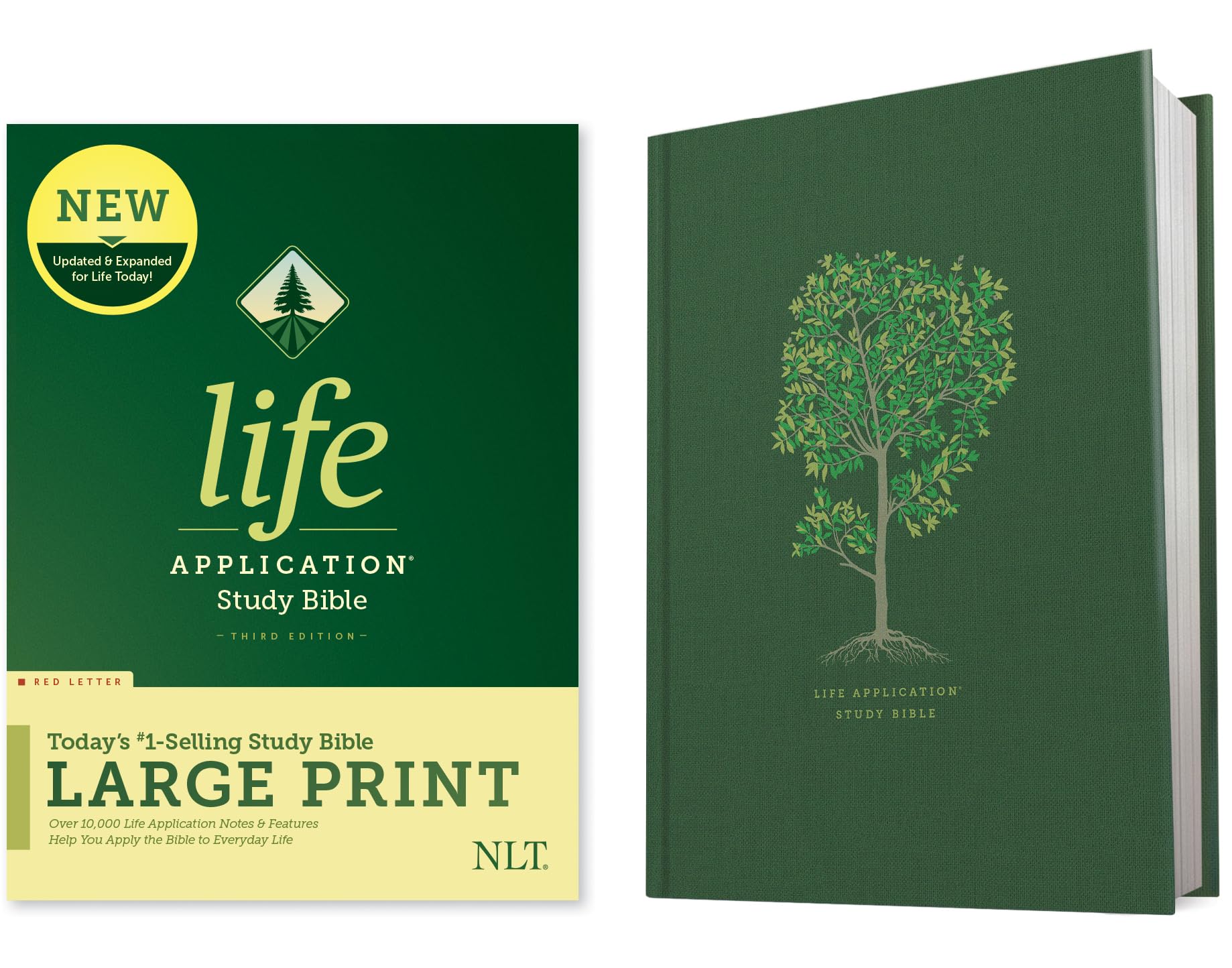 Tyndale NLT Life Application Study Bible, Third Edition, Large Print (Hardcover, Red Letter) - New Living Translation Bible, Large Print Study Bible for Enhanced Readability