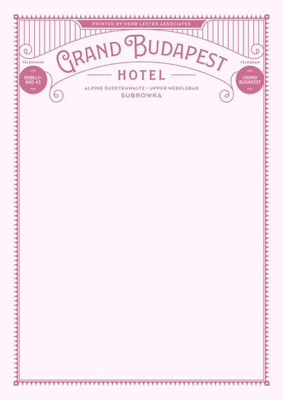 Grand Budapest Hotel: Fictional Hotel Notepad Set (Herb Lester Associates Fictional Hotel Notepads)