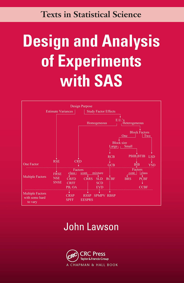 Design and Analysis of Experiments with SAS (Chapman & Hall/CRC Texts in Statistical Science)