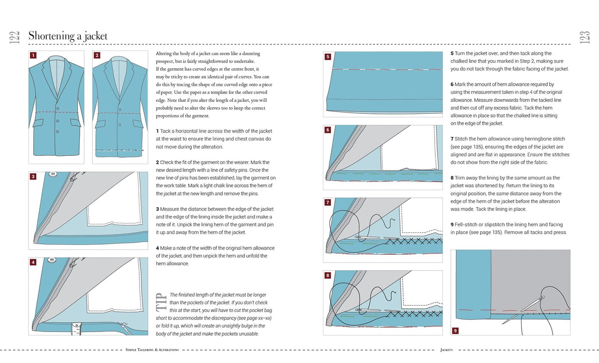 Simple Tailoring & Alterations: Hems - Waistbands - Seams - Sleeves - Pockets - Cuffs - Darts - Tucks - Fastenings - Necklines - Linings