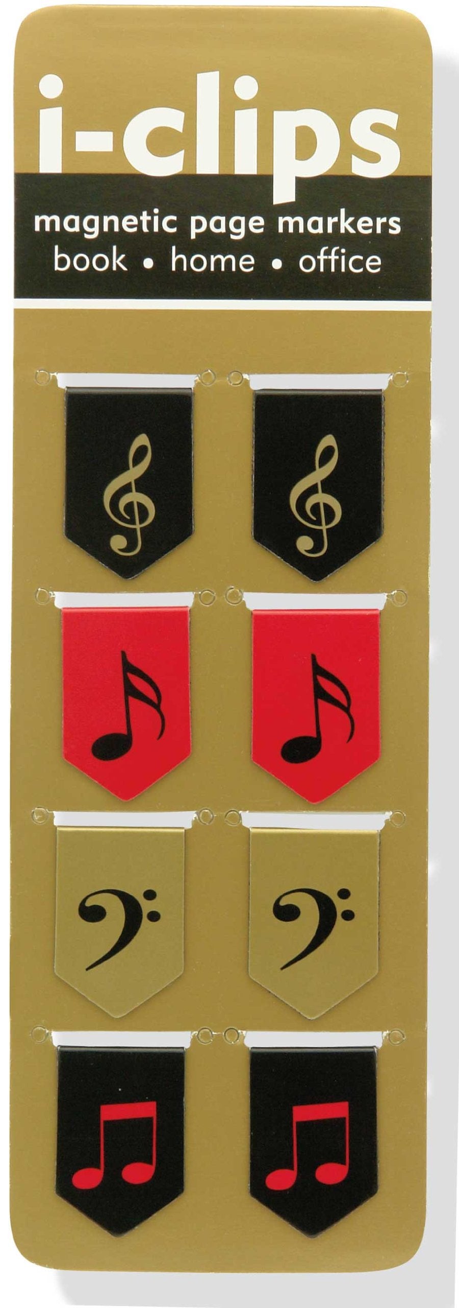 Music i-clips Magnetic Page Markers (Set of 8 Magnetic Bookmarks) (English, Italian, German and French Edition)