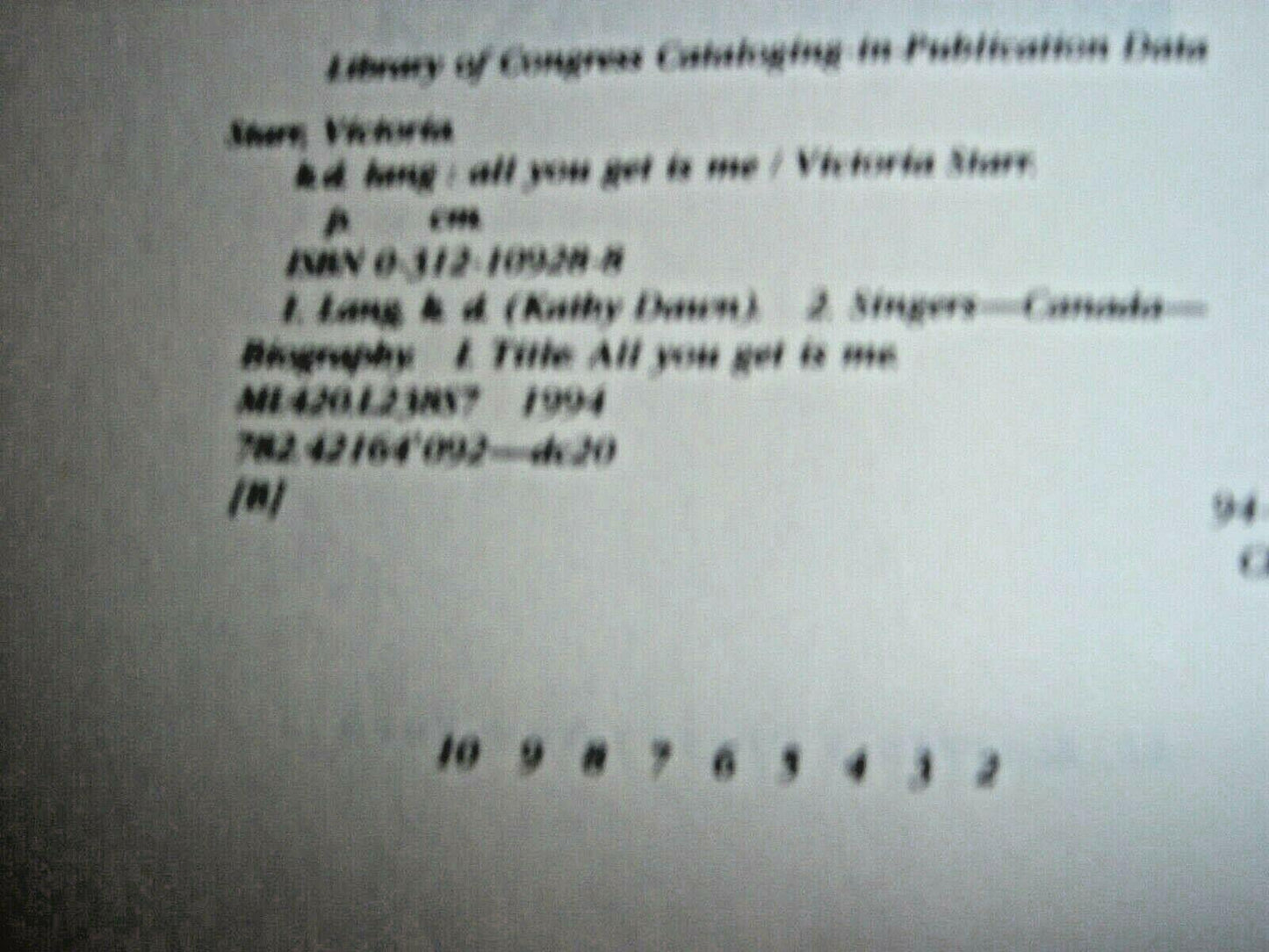 K. D. Lang: All You Get Is Me