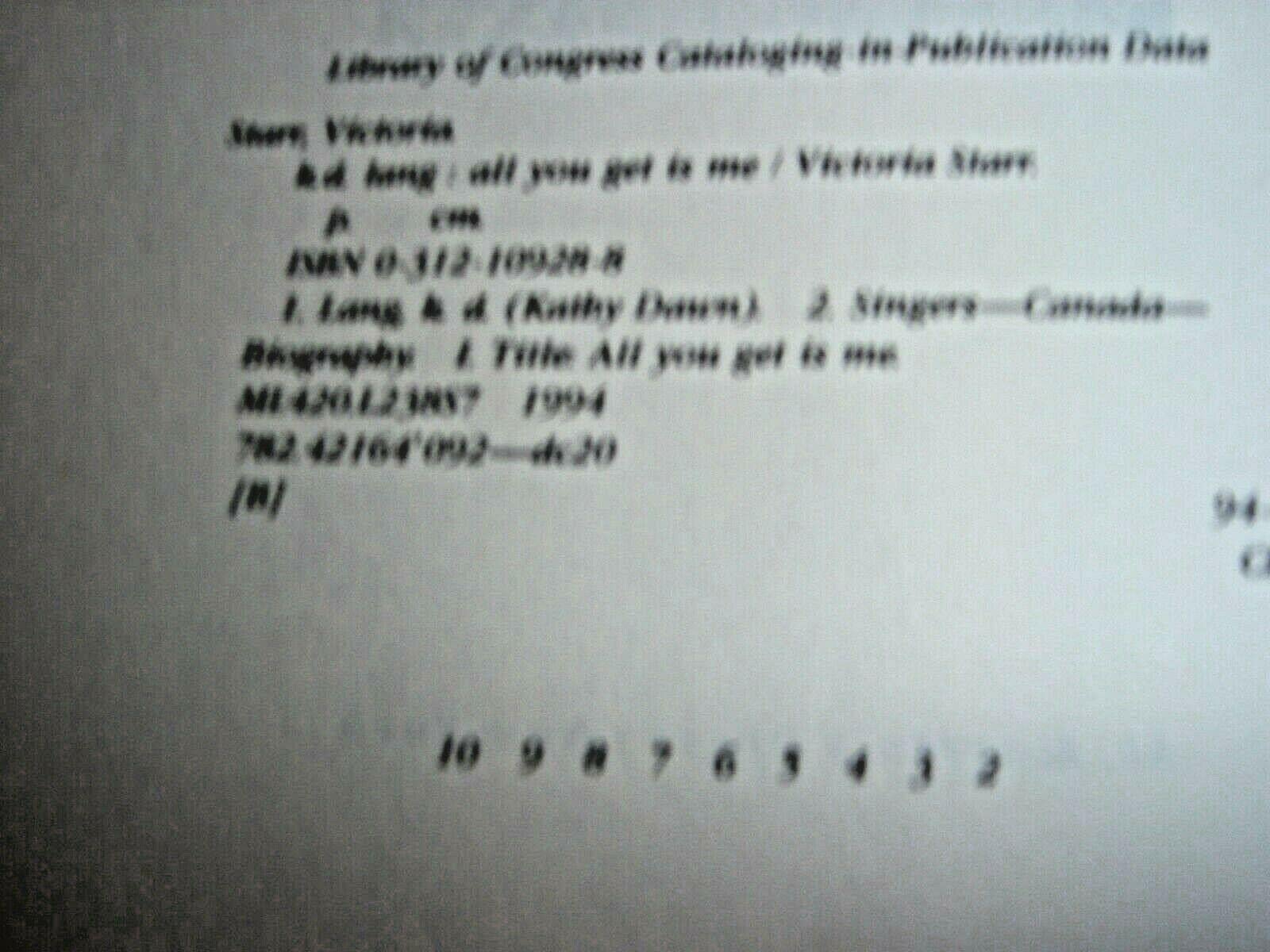 K. D. Lang: All You Get Is Me