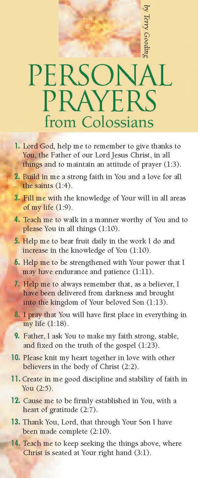 Personal Prayers from Colossians 50-pack (Prayer Cards)